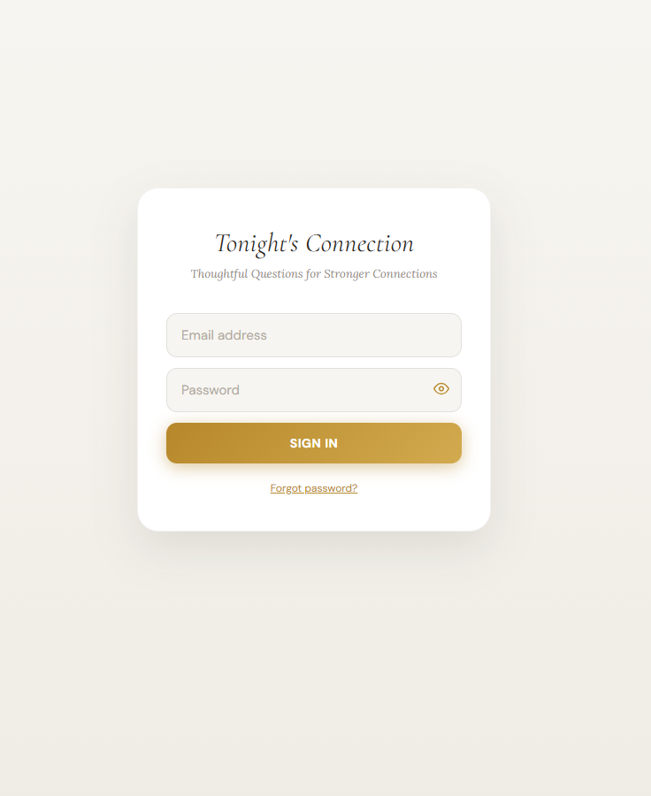Tonight's Connection Conversation Starters App